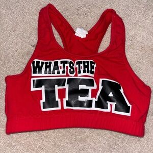VINATGE CHEER ATHLETICS PANTHERS WHATS THE TEA SPORTS BRA
